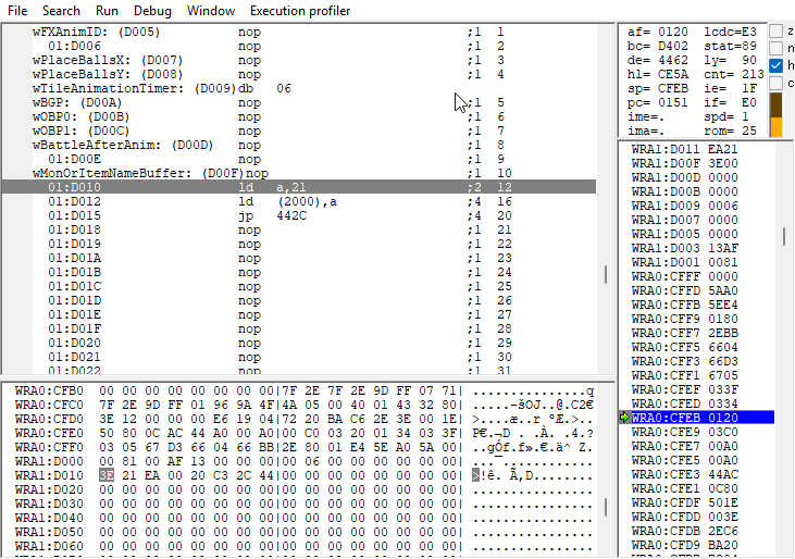 The code is written in memory.